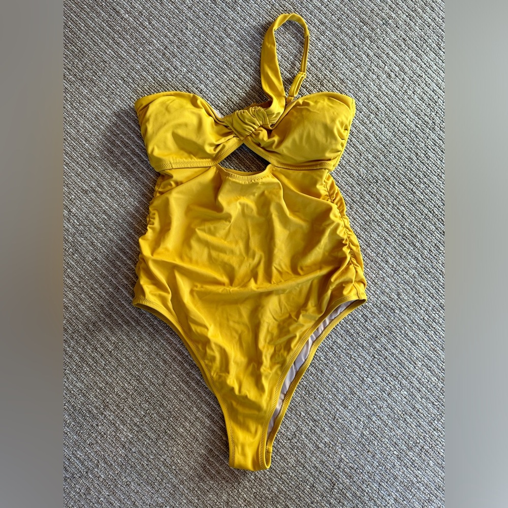 One Piece Unique Mustard Tumeric Yellow Swimsuit